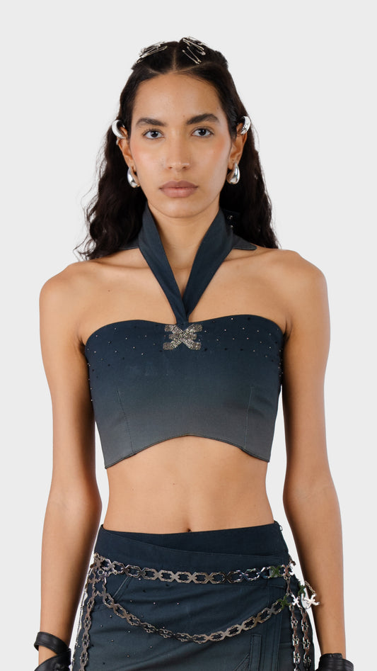 GOD LADY HALTER BANDEAU TOP