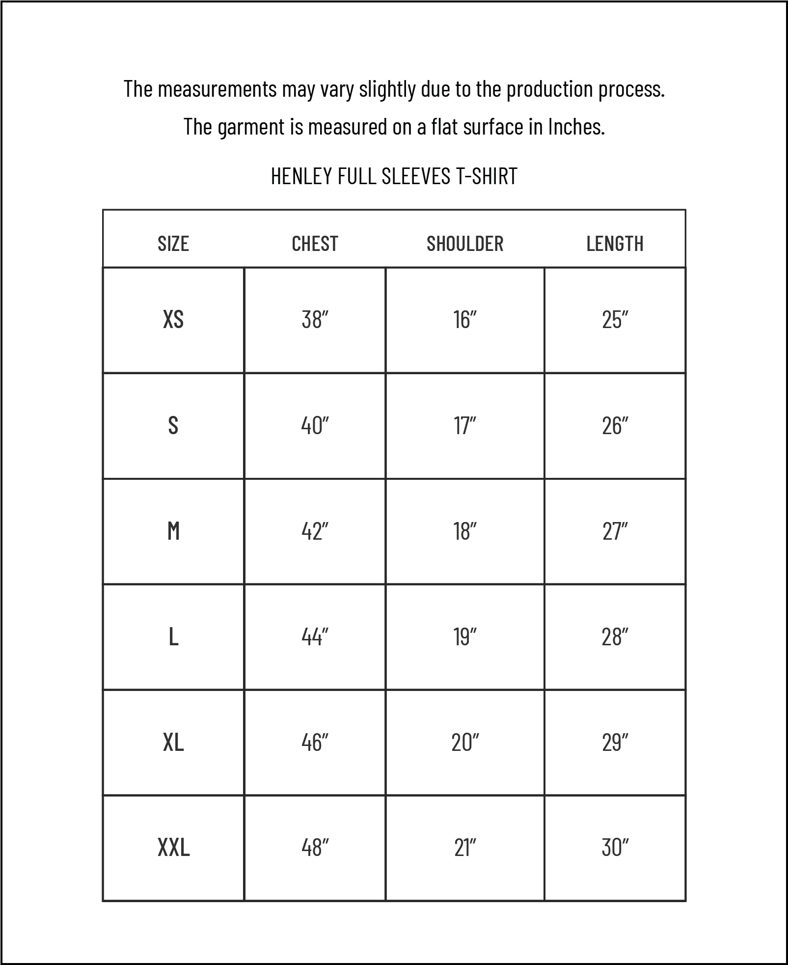Size Chart
