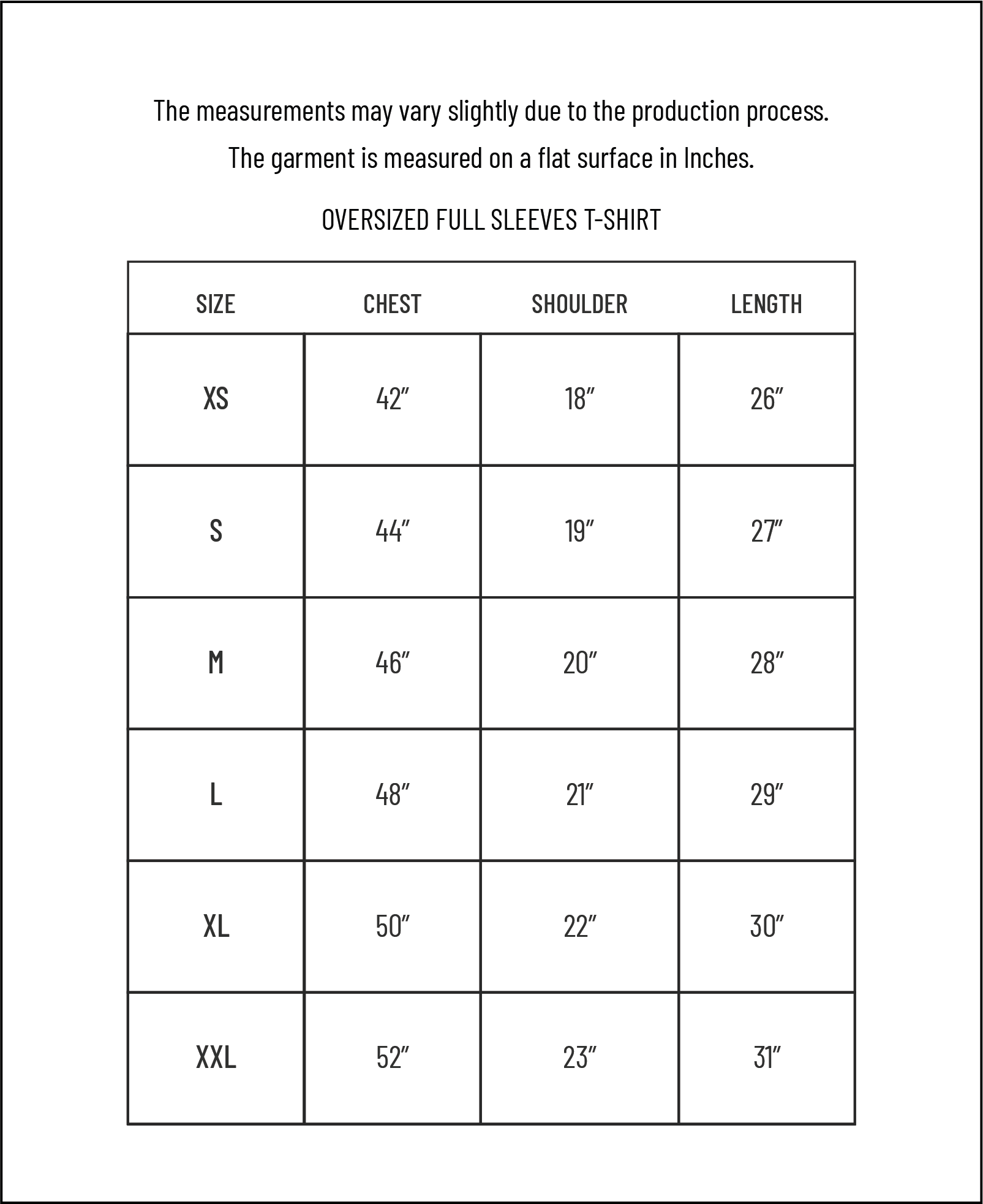 Size Chart