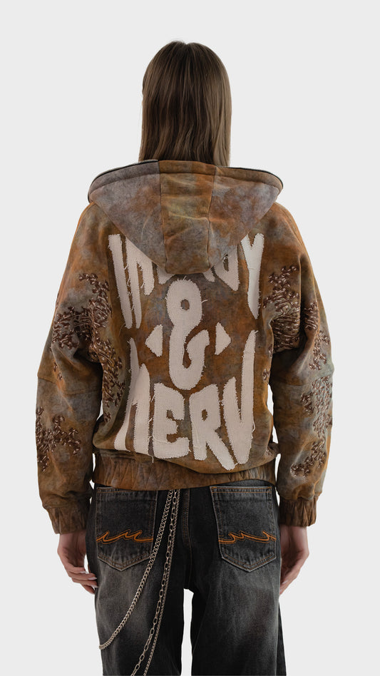 ZIP-UP RUSTIC HOODIE